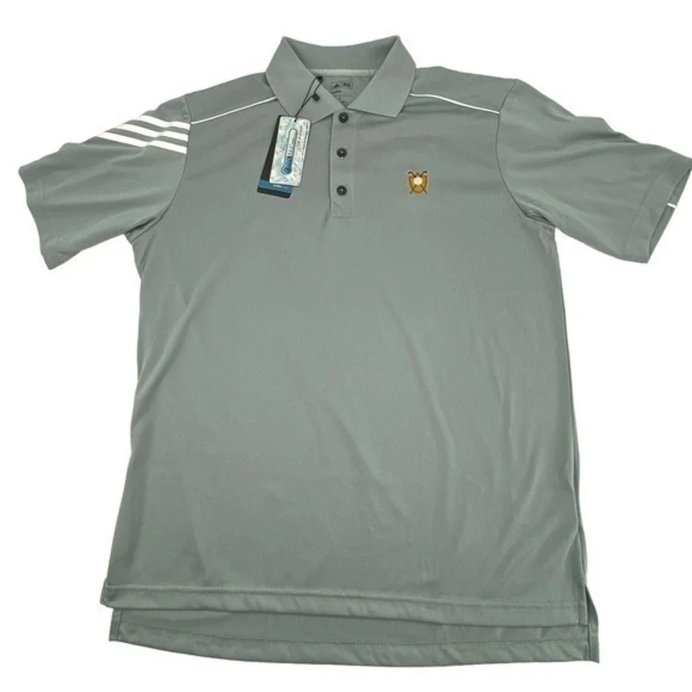 Adidas Mens Climacool Golf Polo Short‎ Sleeve Shirt Grey Size Medium